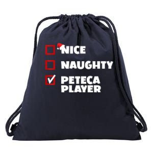 Funny Christmas Nice Naughty Peteca Player Xmas Joke Cute Gift Drawstring Bag