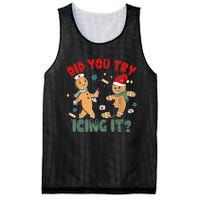 Funny Christmas Nurse Gingerbread Man Did You Try Icing It Mesh Reversible Basketball Jersey Tank