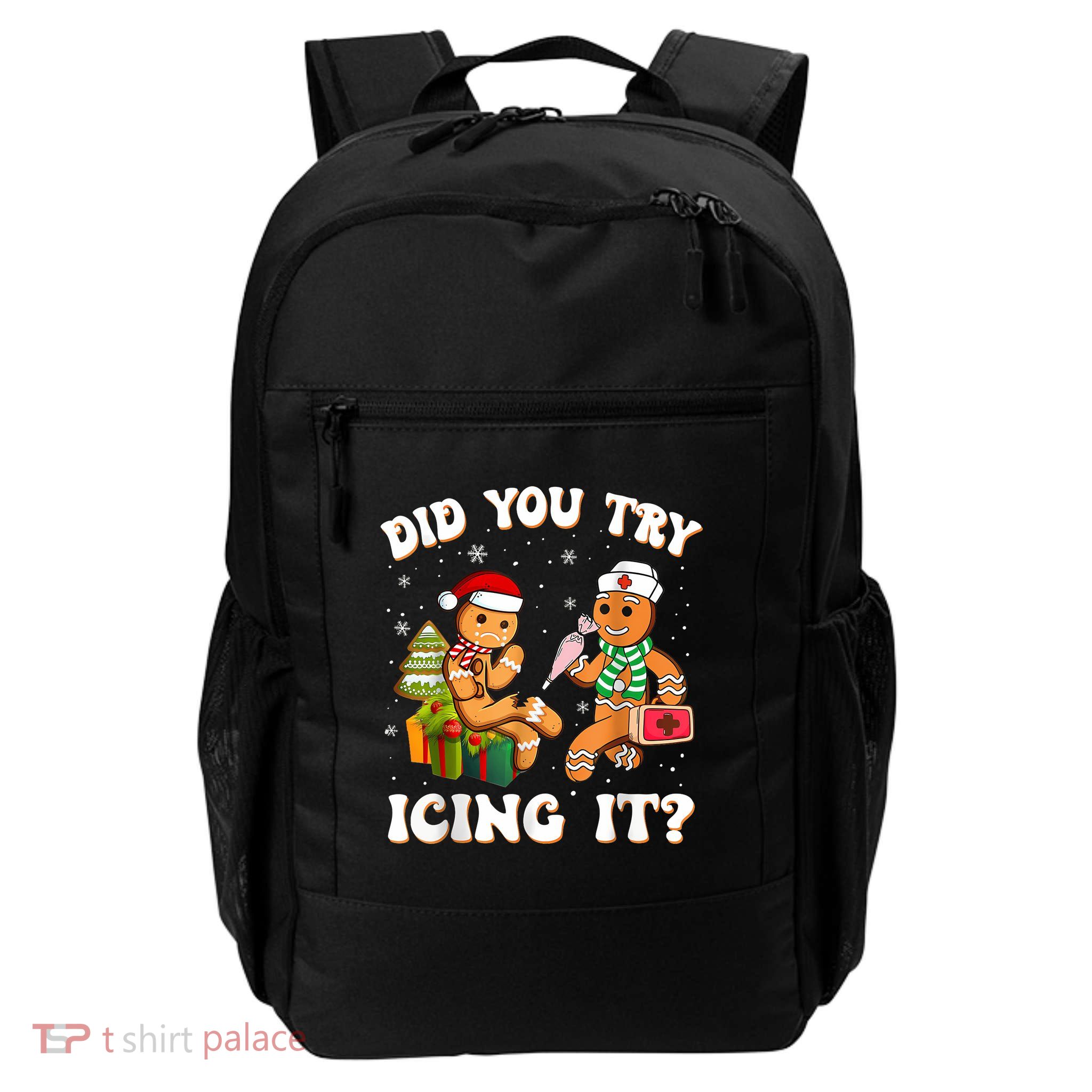 Funny Christmas Nurse Gingerbread Man Did You Try Icing It Daily Commute Backpack