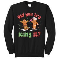 Funny Christmas Nurse Gingerbread Man Did You Try Icing It Sweatshirt