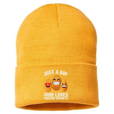 Funny Chicken Nugget For Chicken Nugget Lovers Sustainable Knit Beanie