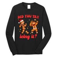 Funny Christmas Nurse Gingerbread Man Did You Try Icing It Long Sleeve Shirt