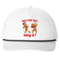 Funny Christmas Nurse Gingerbread Man Did You Try Icing It Snapback Five-Panel Rope Hat