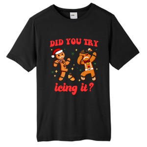 Funny Christmas Nurse Gingerbread Man Did You Try Icing It Tall Fusion ChromaSoft Performance T-Shirt