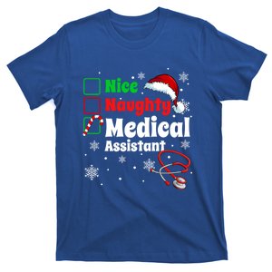 Fun Christmas Nice Naughty Medical Assistant Scrub Top Xmas Swea T-Shirt