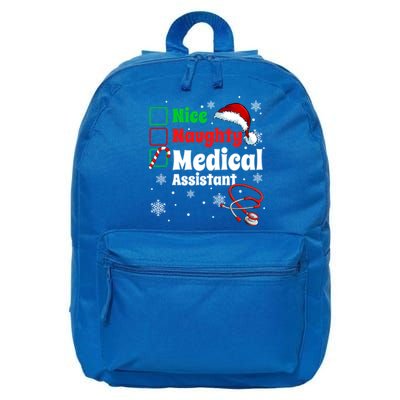 Fun Christmas Nice Naughty Medical Assistant Scrub Top Xmas Swea 16 in Basic Backpack