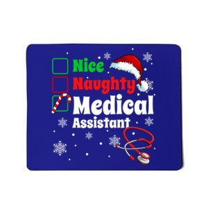 Fun Christmas Nice Naughty Medical Assistant Scrub Top Xmas Swea Mousepad