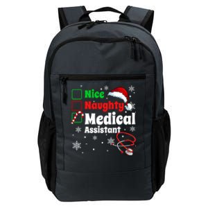 Fun Christmas Nice Naughty Medical Assistant Scrub Top Xmas Swea Daily Commute Backpack