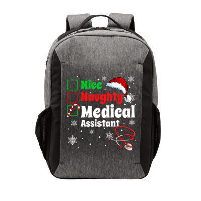 Fun Christmas Nice Naughty Medical Assistant Scrub Top Xmas Swea Vector Backpack