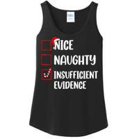 Funny Christmas Nice Naughty Insufficient Evidence Santa Ladies Essential Tank