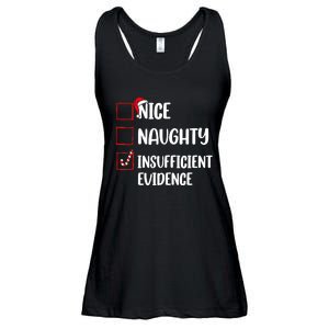 Funny Christmas Nice Naughty Insufficient Evidence Santa Ladies Essential Flowy Tank