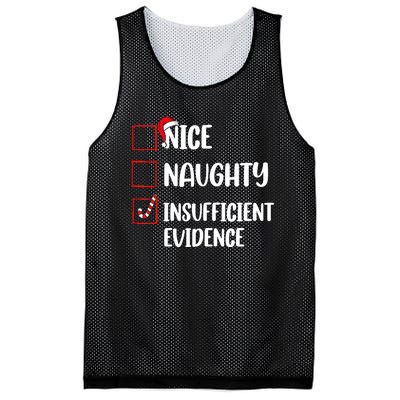 Funny Christmas Nice Naughty Insufficient Evidence Santa Mesh Reversible Basketball Jersey Tank