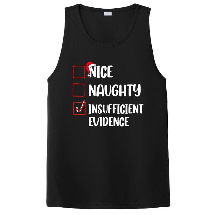 Funny Christmas Nice Naughty Insufficient Evidence Santa PosiCharge Competitor Tank