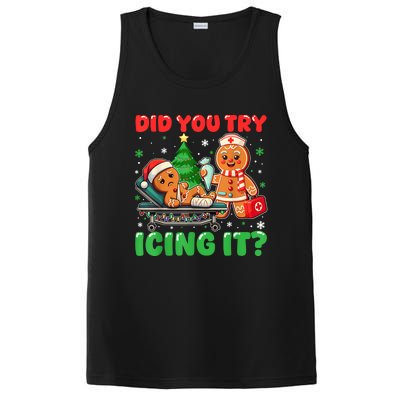 Funny Christmas Nurse Did You Try Icing It Gingerbread Man PosiCharge Competitor Tank