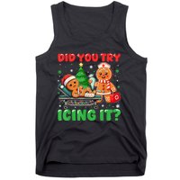 Funny Christmas Nurse Did You Try Icing It Gingerbread Man Tank Top