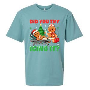 Funny Christmas Nurse Did You Try Icing It Gingerbread Man Sueded Cloud Jersey T-Shirt