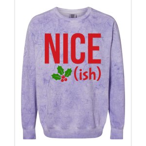 Funny Christmas Niceish Xmas Nice Colorblast Crewneck Sweatshirt