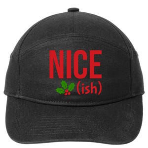 Funny Christmas Niceish Xmas Nice 7-Panel Snapback Hat