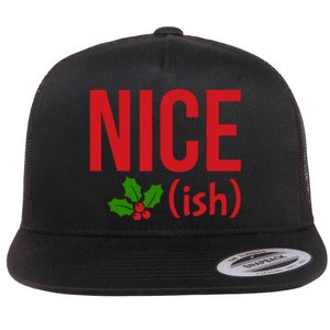 Funny Christmas Niceish Xmas Nice Flat Bill Trucker Hat