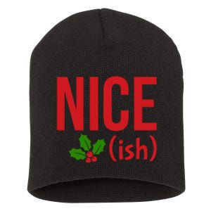 Funny Christmas Niceish Xmas Nice Short Acrylic Beanie