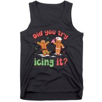 Funny Christmas Nurse Gingerbread Man Did You Try Icing It Tank Top