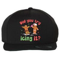 Funny Christmas Nurse Gingerbread Man Did You Try Icing It Wool Snapback Cap