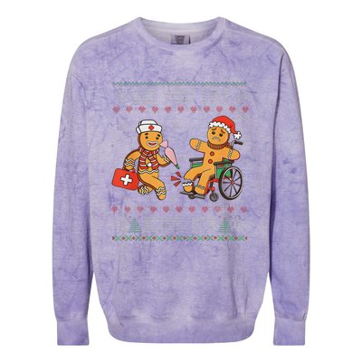 Funny Christmas Nurse Did You Try Icing It Gingerbread Man Colorblast Crewneck Sweatshirt