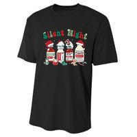 Funny Christmas Nurse Medical Christmas Icu Nicu Rn Er Nurse Performance Sprint T-Shirt