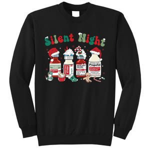 Funny Christmas Nurse Medical Christmas Icu Nicu Rn Er Nurse Tall Sweatshirt