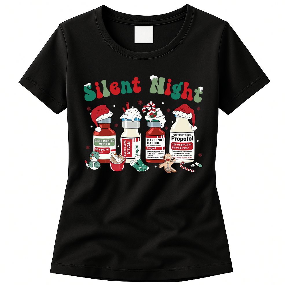 Funny Christmas Nurse Medical Christmas Icu Nicu Rn Er Nurse Womens T-Shirt