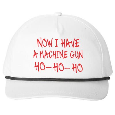 Funny Christmas Now I Have A Machine Gun Ho Ho Ho Meaningful Gift Snapback Five-Panel Rope Hat