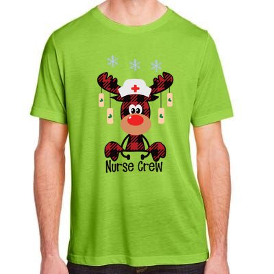 Funny Christmas Nurse Crew Reindeer Red Plaind Nursing Gift Adult ChromaSoft Performance T-Shirt