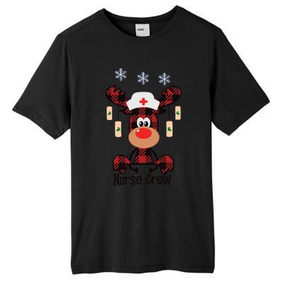 Funny Christmas Nurse Crew Reindeer Red Plaind Nursing Gift Tall Fusion ChromaSoft Performance T-Shirt