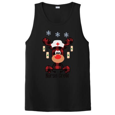 Funny Christmas Nurse Crew Reindeer Red Plaind Nursing Gift PosiCharge Competitor Tank