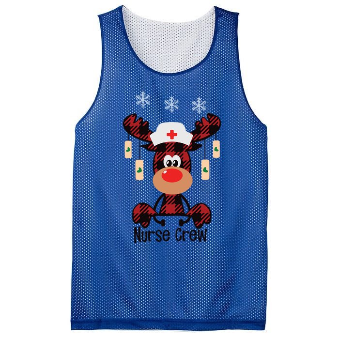 Funny Christmas Nurse Crew Reindeer Red Plaind Nursing Gift Mesh Reversible Basketball Jersey Tank