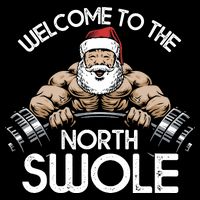 Funny Christmas North Swole Santa Claus Exercise Gym City Backpack