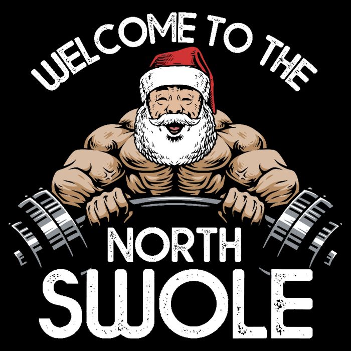 Funny Christmas North Swole Santa Claus Exercise Gym City Backpack