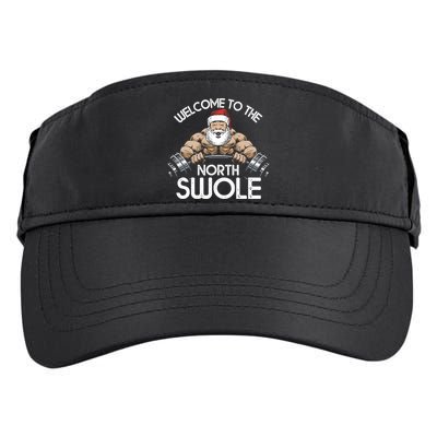 Funny Christmas North Swole Santa Claus Exercise Gym Adult Drive Performance Visor