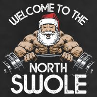 Funny Christmas North Swole Santa Claus Exercise Gym 11oz C Handle Ceramic Mug