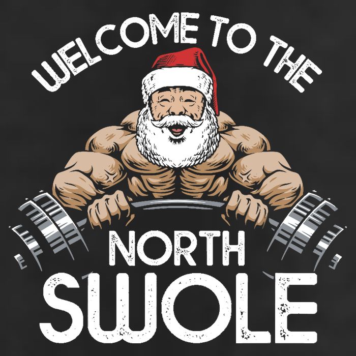 Funny Christmas North Swole Santa Claus Exercise Gym 11oz C Handle Ceramic Mug