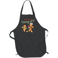 Funny Christmas Nurse Did You Try Icing It Gingerbread Man  Full-Length Apron With Pockets