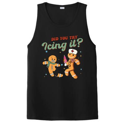 Funny Christmas Nurse Did You Try Icing It Gingerbread Man  PosiCharge Competitor Tank