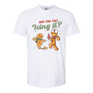 Funny Christmas Nurse Did You Try Icing It Gingerbread Man  Softstyle CVC T-Shirt