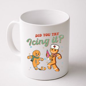 Funny Christmas Nurse Did You Try Icing It Gingerbread Man  Coffee Mug