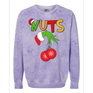 Funny Christmas Nuts Matching Couple Colorblast Crewneck Sweatshirt