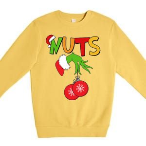 Funny Christmas Nuts Matching Couple Premium Crewneck Sweatshirt