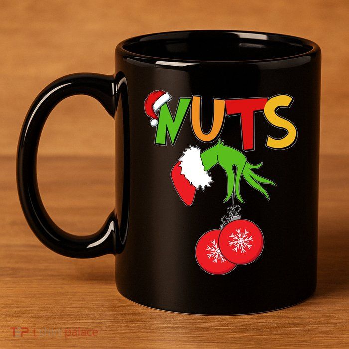 Funny Christmas Nuts Matching Couple 11oz C Handle Ceramic Mug