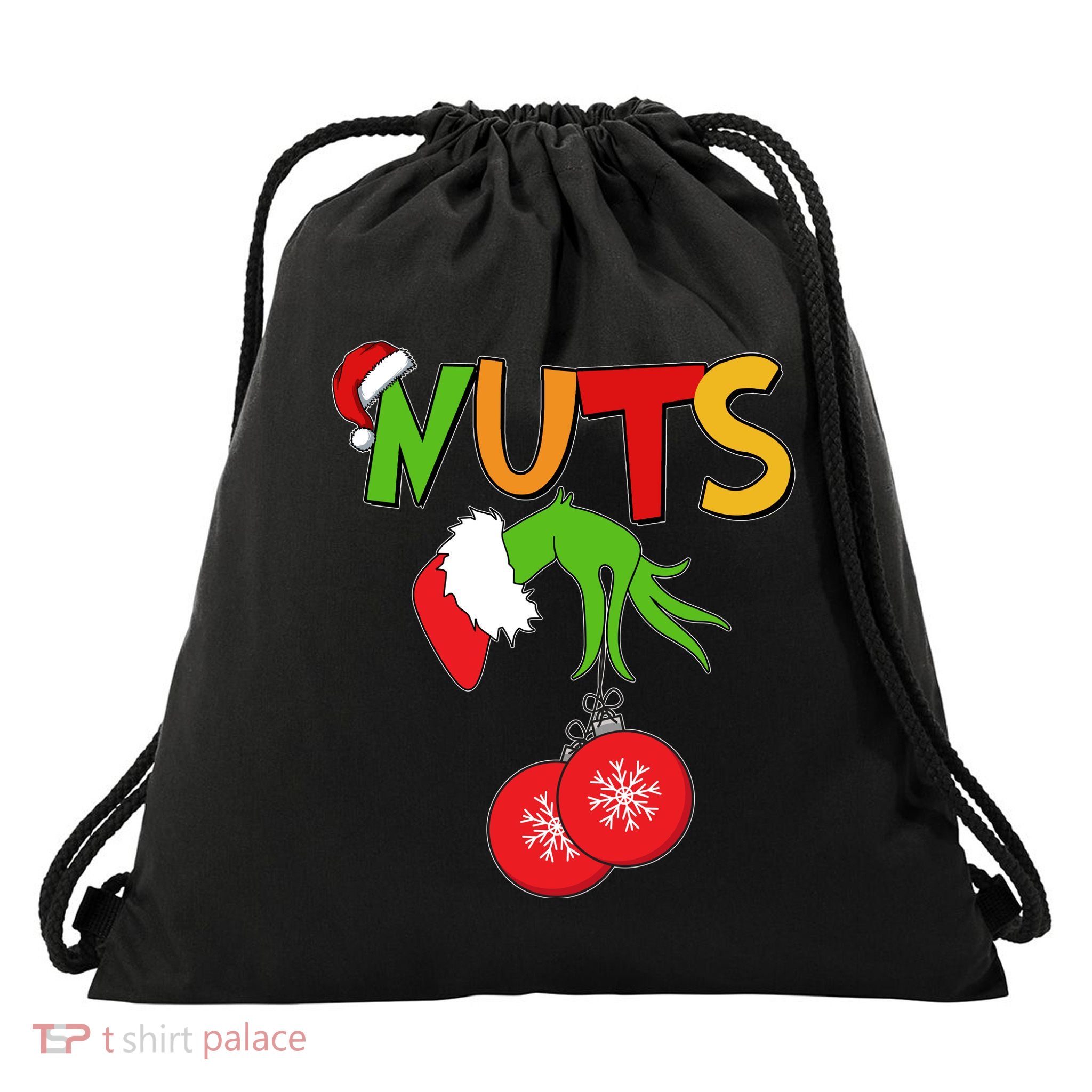 Funny Christmas Nuts Matching Couple Drawstring Bag