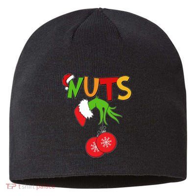 Funny Christmas Nuts Matching Couple Sustainable Beanie