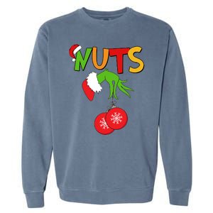 Funny Christmas Nuts Matching Couple Garment-Dyed Sweatshirt